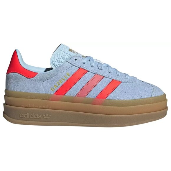 adidas Gazelle Bold Shoes Red/Blue Youth Unisex Size 6.5Y JR5950 LifeStyle - Picture 6 of 6